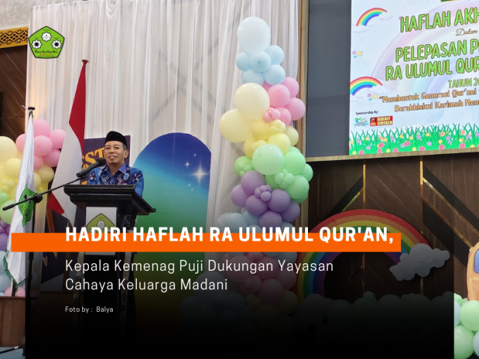 Hadiri Haflah Akhirussanah RA Ulumul Quran Al Madani Angkatan Ke-14, Kepala Kemenag Banjarbaru Berikan Apresiasi Tinggi