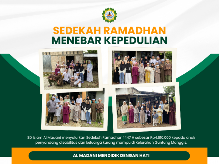 SD Islam Al Madani Salurkan Sedekah Ramadhan 1447 H kepada Warga Guntung Manggis