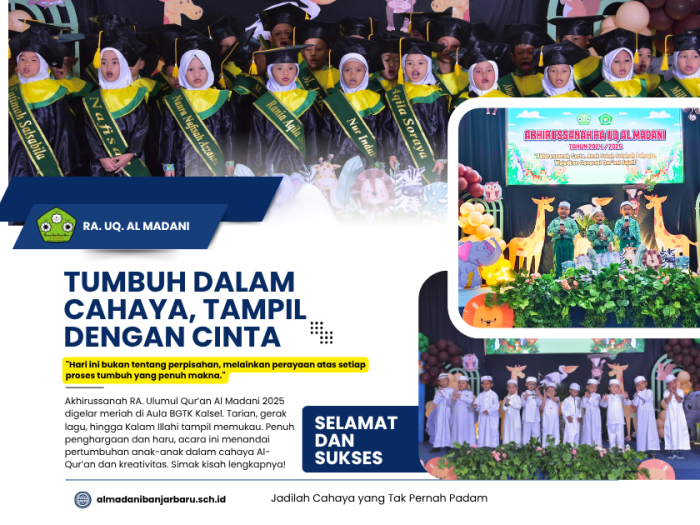 Akhirussanah dan Pentas Seni RA. Ulumul Quran Al Madani 2025: Merayakan Tumbuh Kembang Anak dalam Cahaya Al-Quran dan Kreativitas
