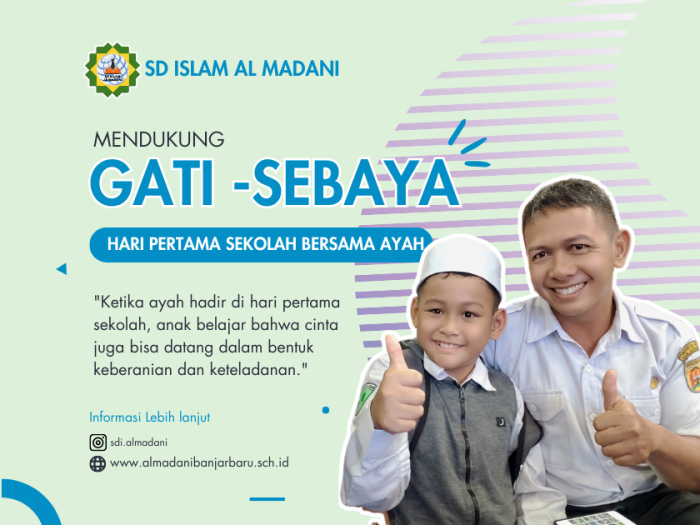 GATI Sebaya: Komitmen SD Islam Al Madani Mendukung Gerakan Hari Pertama Sekolah Bersama Ayah